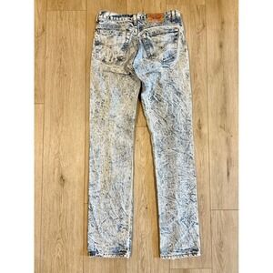Levis 501 Vintage 80s Acid Wash Straight Leg Jeans Light Blue W31 L35 Made USA